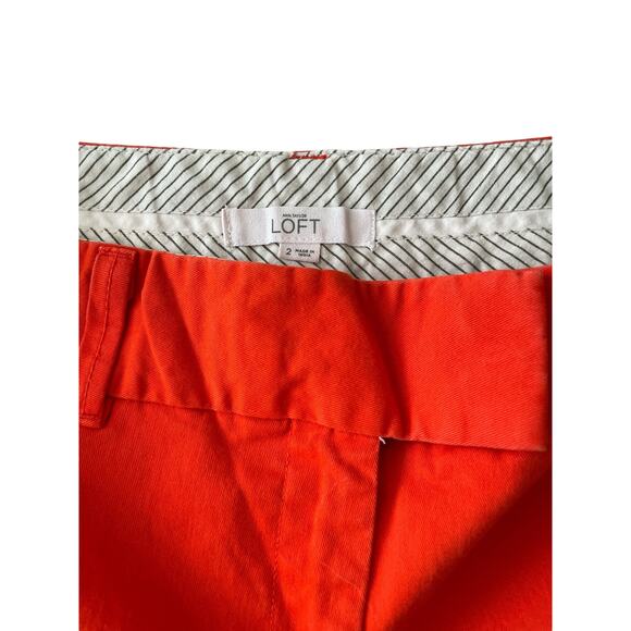 Loft Riviera Shorts Chino Size 2 Women's Orange Cotton - Picture 4 of 6